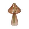 Mini Mushroom Shape Vase Colorful Transparent Glass Hydroponic Vase Flower Plant Display Vase Home Decoration