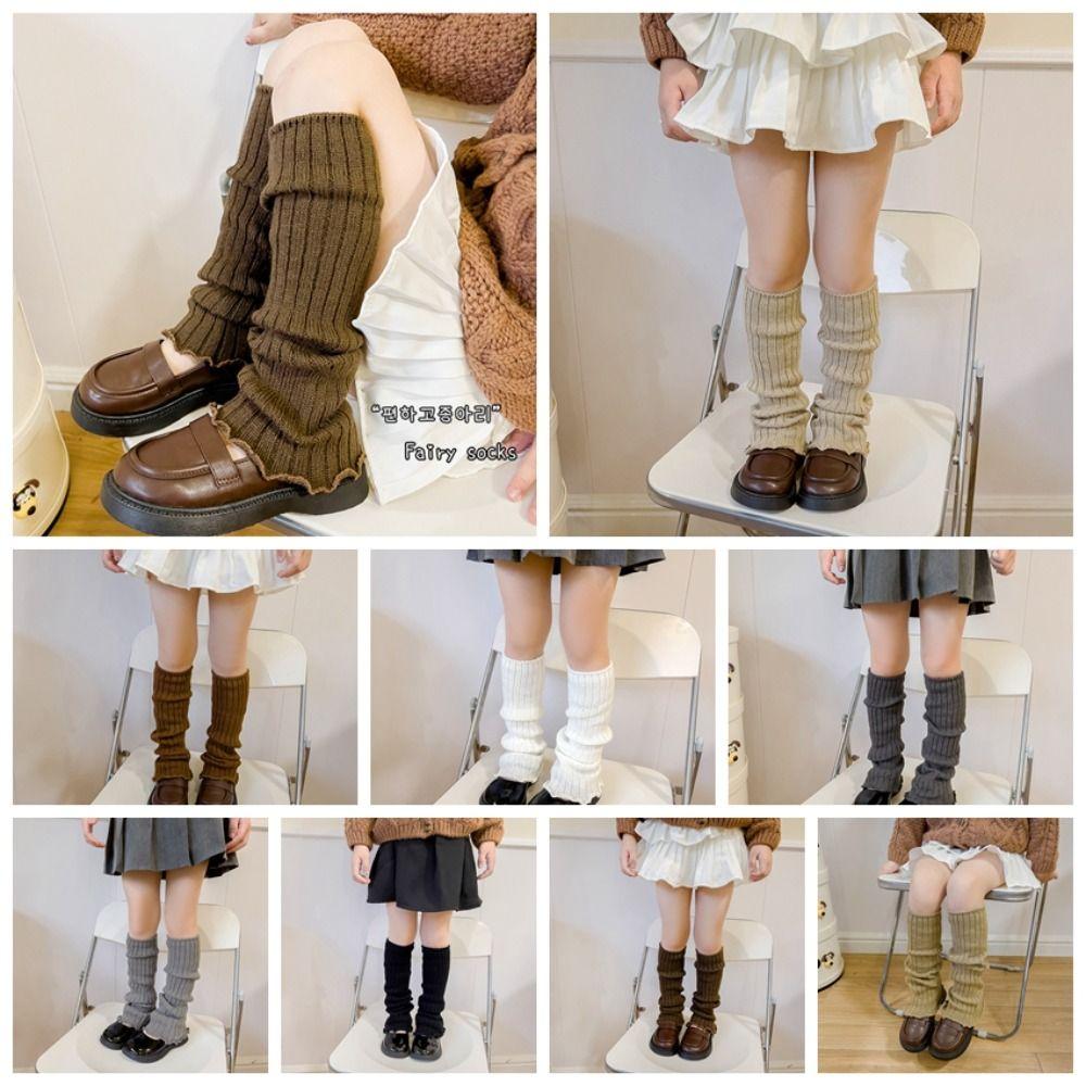 Japanese Style Children's Leg Warmers Harajuku Ballet Guards Socks Knitted Leg Cover  Autumn/Winter