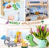 Kids Sewing Kit 14 Pieces Dinosaur Felt Craft Set, DIY Beginner Sewing Kit with Stuffing Yarn Scissors, Educational Creative Art Gift for Boys Girls
