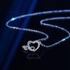 Sparkle Diamond Love Necklace Women Light Luxury Niche Design Fashion Hollowed Out Elegant Personality Collarbone Chain