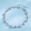 Women Fashion Bracelet Heart Rhinestone Charm Chain Bracelet Zinc Alloy Bracelet Wrist Jewelry for Valentine's Day Birthday Party