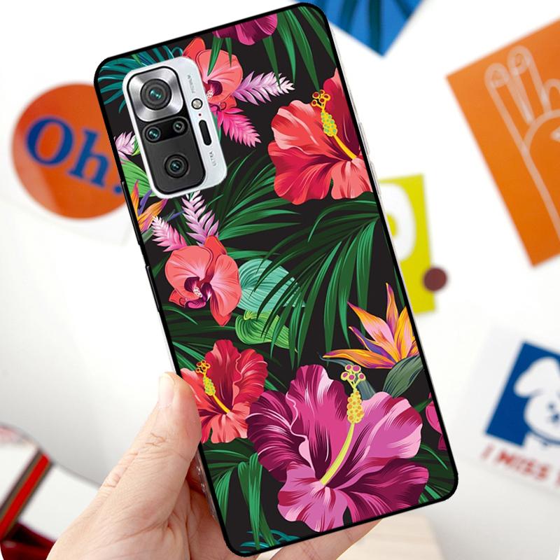 Tropical aloha Hibiscus pattern Case For Xiaomi Redmi Note 12 Pro 11 8 9 10 Pro 9S 10S 11S 12S Redmi 12C 10C 9C 10A Cover
