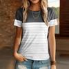 Fashion Women Horizontal Stripes Print T Shirt Funny Casual O-neck Short Sleeves T-shirt Summer Female Tee Shirt