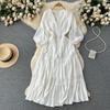 Gentle Spring and Summer V-neck Slimming Palace Style Dress