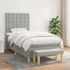 3137453 vidaXL Divan Bed with Mattress Light Grey 100x200cm Fabric