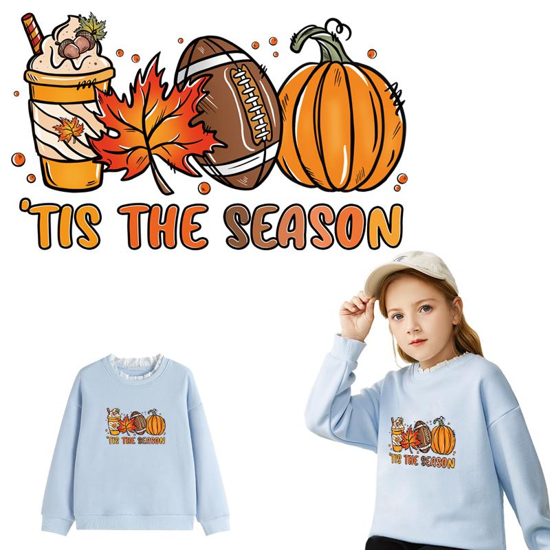 Football season clothing patches, heat press, Diy hats and sweatshirts, heat transfer T-shirts, clothing stickers, iron transfer