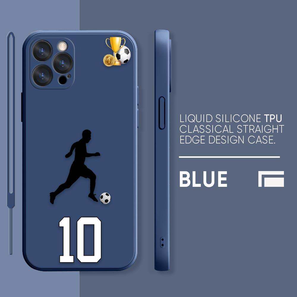 Funny Coque Football Phone Case iPhone 11 12 13 14 Pro Max 7 8 Plus XR XS SE Straight Edge Liquid Silica Gel Shell Cover Fundas