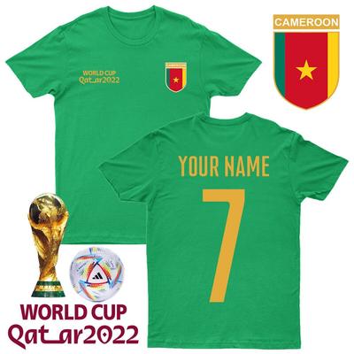 Персонализированная футболка Камеруна Футболка с именем и номером #WC