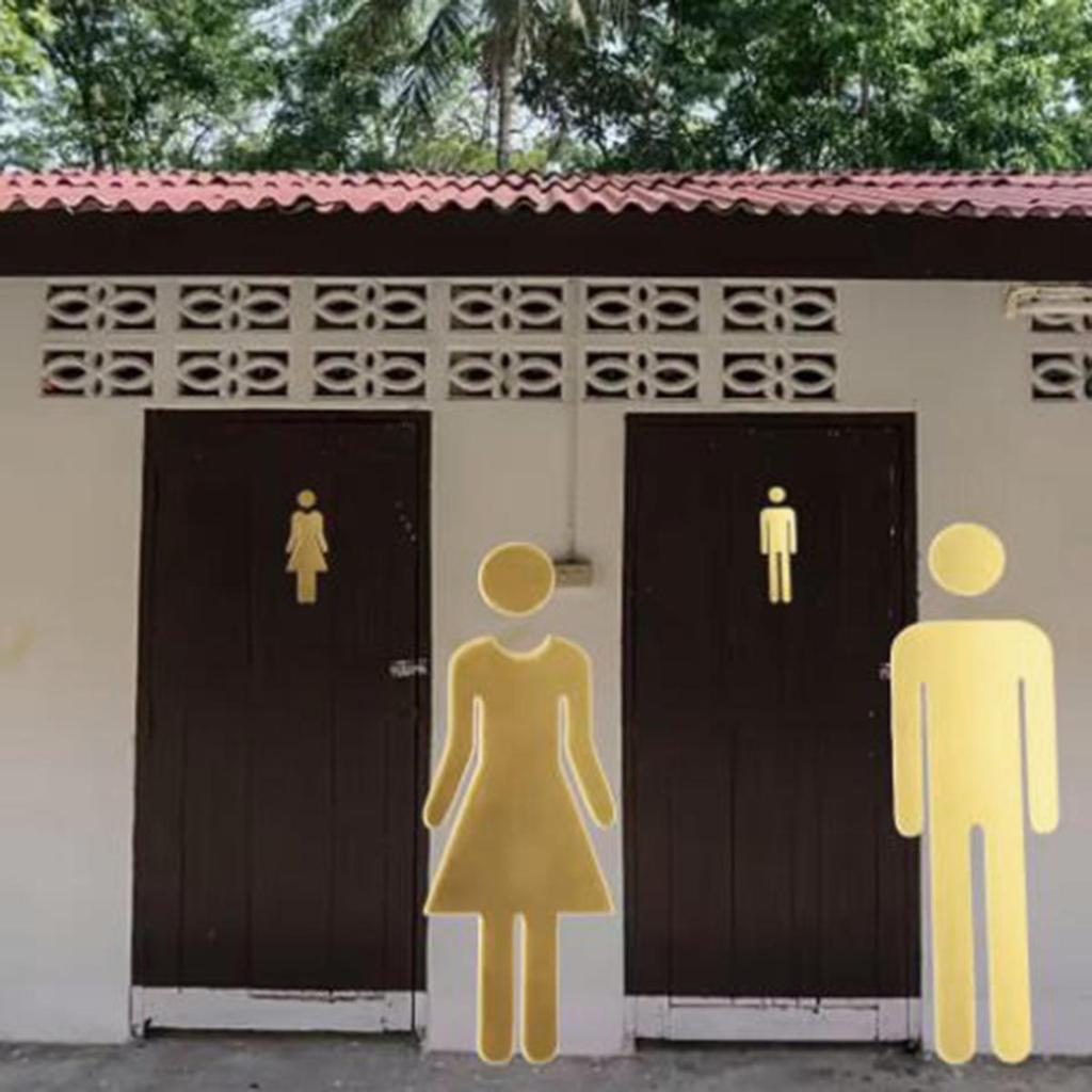 Черный Золотой Серебряный Цвет Туалетный Знак Акриловая Наклейка на Дверь Стену Комнаты для Мытья WC Держатель Табличка Домашний Декор для Ванной