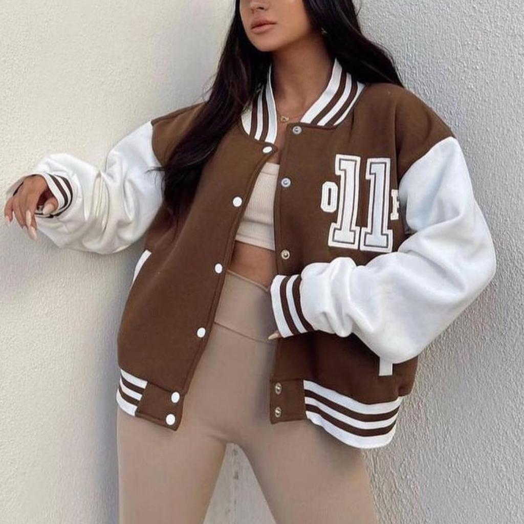 BITCED Женская повседневная модная толстовка с принтом и бейсбольной формой с толстым верхом и длинными рукавами