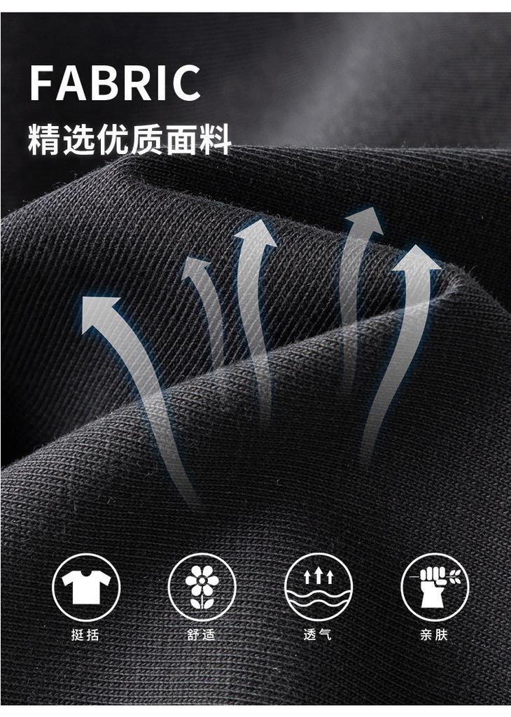 [Heavy Milan Cotton] Four in One Button Chinese Style Men's T-shirt Long Sleeve Spring and Autumn