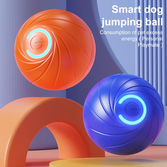 Катающийся мяч для домашних животных со светодиодной подсветкой, снятие скуки и стресса, умный интерактивный прыгающий мяч для кошек и собак, перезаряжаемый через USB, электрический автоматический движущийся трясущийся мяч