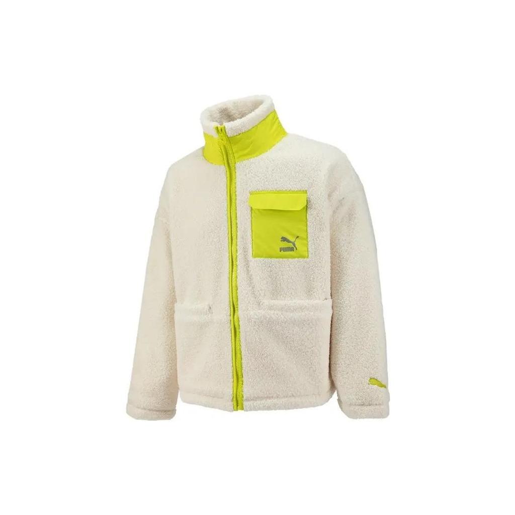 Puma FW22 Куртка из искусственной овчины с вышитым логотипом Куртка унисекс Белая 539570-93