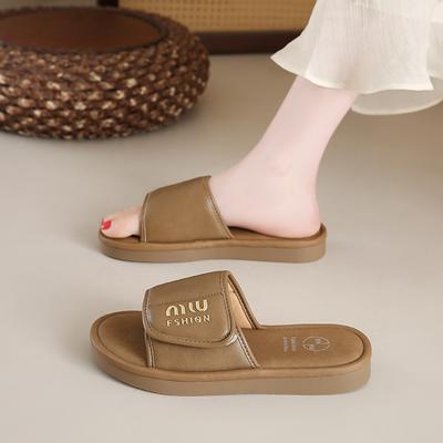 Модные шлепанцы CRLAYDK для женщин, базовые шлепанцы без застежки, плоские, с открытым носком, удобные пляжные тапочки для повседневной носки, летняя обувь для дома и улицы