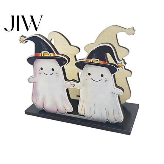 Decorative Napkin Organizer Halloween Wooden Holder, Cute Pastel Pumpkin Ghost Black Cat Tabletop Tissue Dispenser, Waterproof Holder