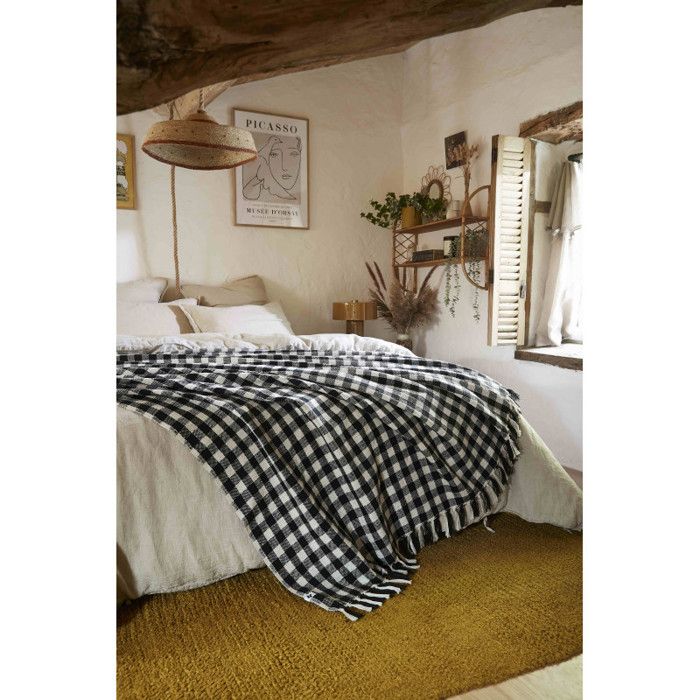 Dyed Woven Fringed Bedspread "Gabriel" 240 X 260 Cm