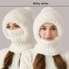 Winter Fleece Lined Knit Hat With Earflap, Windproof And Warm Hooded Neck Gaiter For Outdoor Cycling