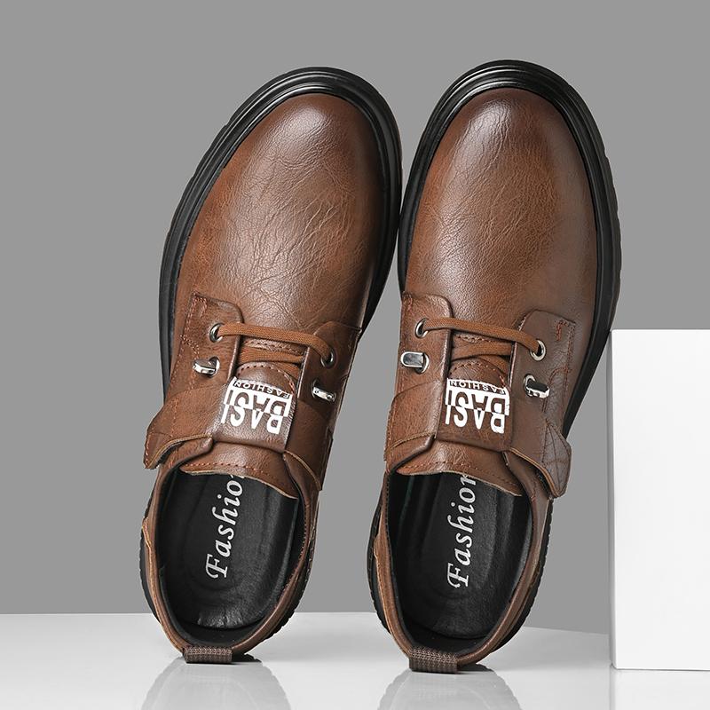 2025 Business Shoes Men's Banquet Dress Shoes Autumn New Men's Genuine Leather Shoes Thick Bottom Work Dress Shoes Office Botas