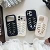 Creative Hollowed out Fish Bones Phone Case For iPhone 17 16 15 14 Plus 13 12 18 Pro Max Liquid Silicone Soft Protection Cover