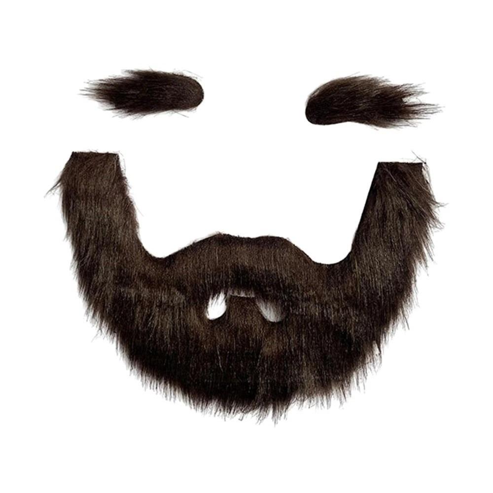 Realistic Fake Eyebrow Self Adhesive Cosplay Beard Props Fake Mustache Halloween