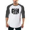 Muscleguys Одежда Gym Warriors Мужская футболка для бега Весна Осень Футболка с рукавом три четверти Лоскутная Фитнес Футболка Спортивная футболка