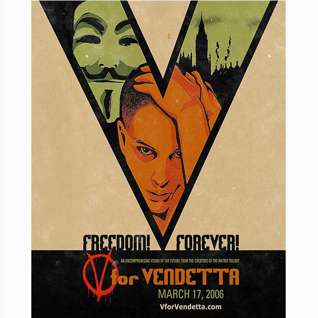 V значит Вендетта, 2005 антиутопический политический экшн, классический постер фильма, ретро постер, печать на холсте, домашний декор, настенная живопись