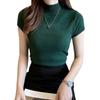 2024 Women's Slim Fit Knitted Half Turtleneck Short-Sleeve Sweater Top