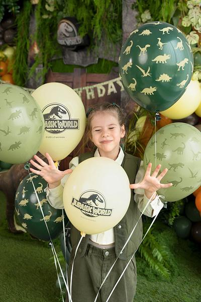 Jurassic World Latex Balloons with Print, Dinosaurs Green Yellow 30cm 6 Pcs