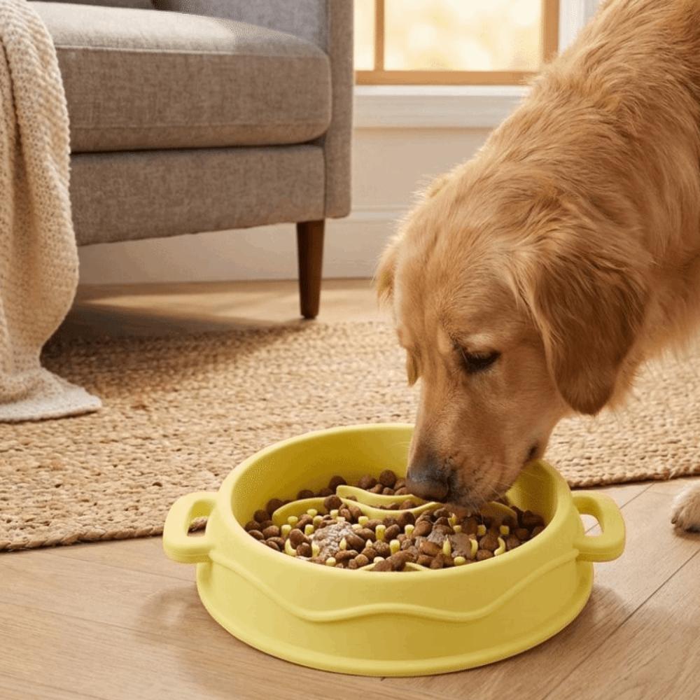 Silicone Dog Slow Feeder Bowl Non-Slip Anti-Flip Dog Treat Bowl Anti-choking with Suction Cup Pet Food Dish Pet Enrichment