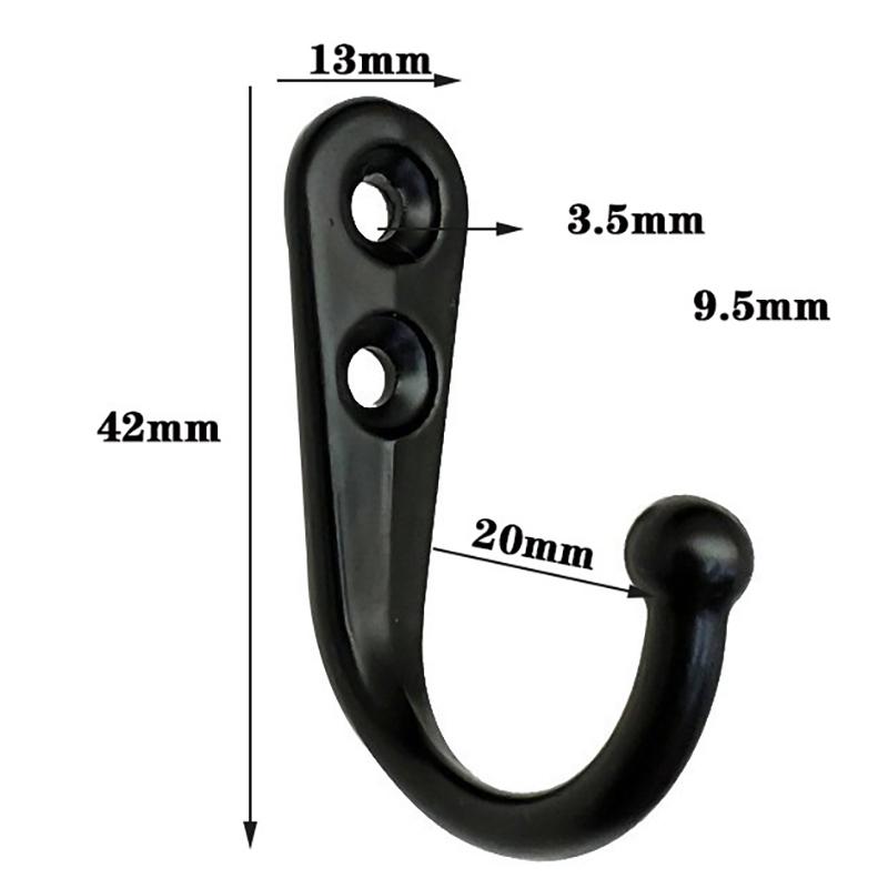 10Pcs Metal Hooks With Screws Wall Mounted Hanging Hook For Coat Towel Bags Caps Hanger Kitchen Bathroom Storage Rack Holder