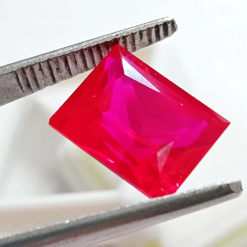 Red Mozambique Ruby Rectangle Cut Natural 10+ Ct Fabulous Loose Gemstone