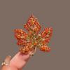 Maple Leaf Brooch, High-end Women's Exquisite Full Diamond Brooch, Retro Niche Suit Coat Corsage, Elegant Accessory