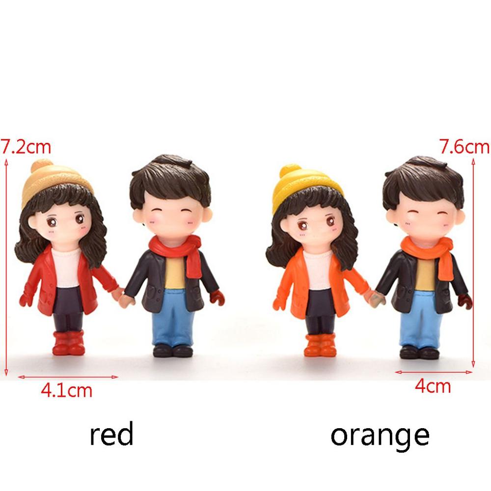 1 Pair Mini Stool Couples Dolls Fairy Garden Miniatures Decor Dollhouse/Terrarium Action Figures Figurine DIY Micro Landscape