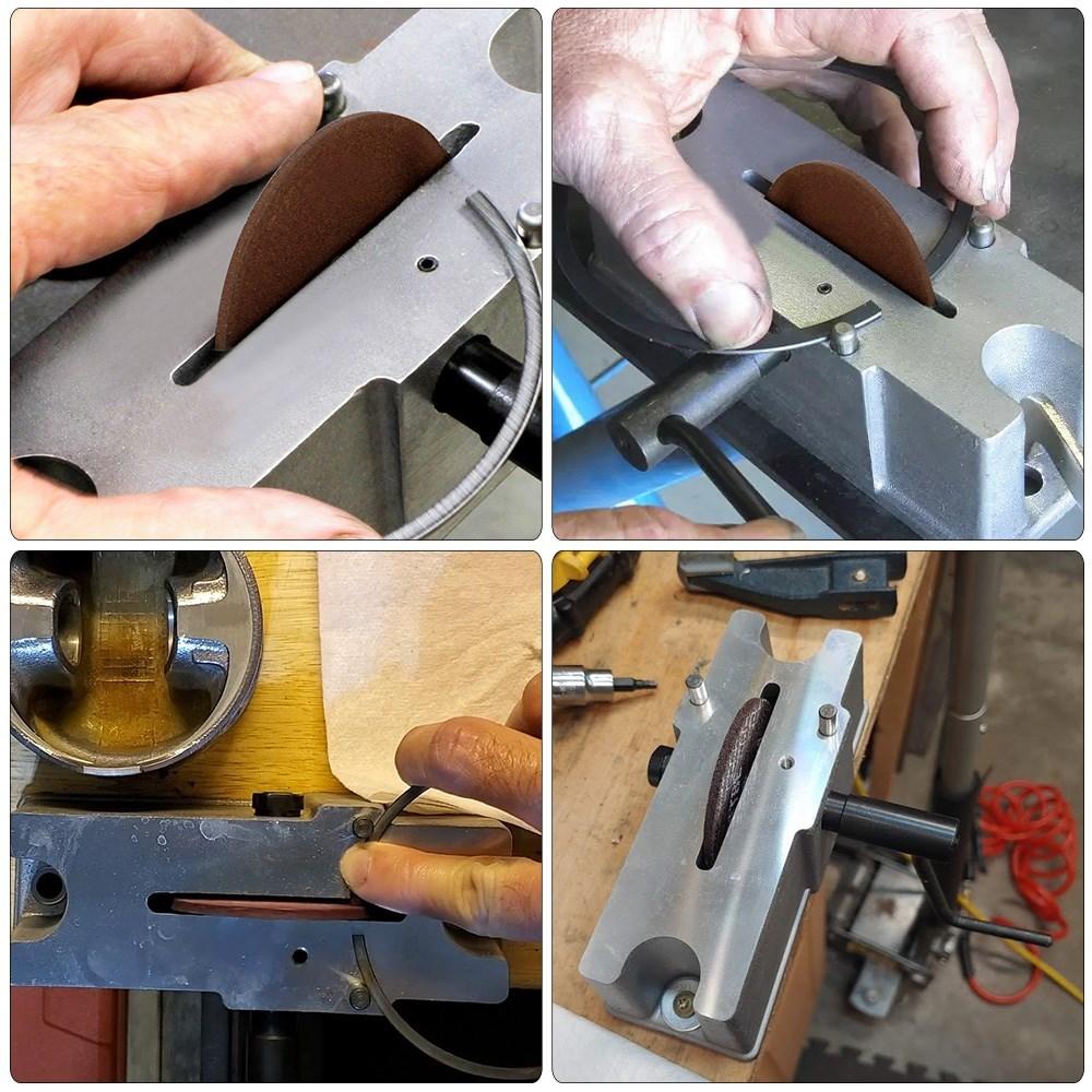 66785 66786 Ручной шлифовальный станок для алюминиевых поршневых колец, обеспечивающий надлежащее торцевое пространство поршневого кольца, набор инструментов с зернистостью 120