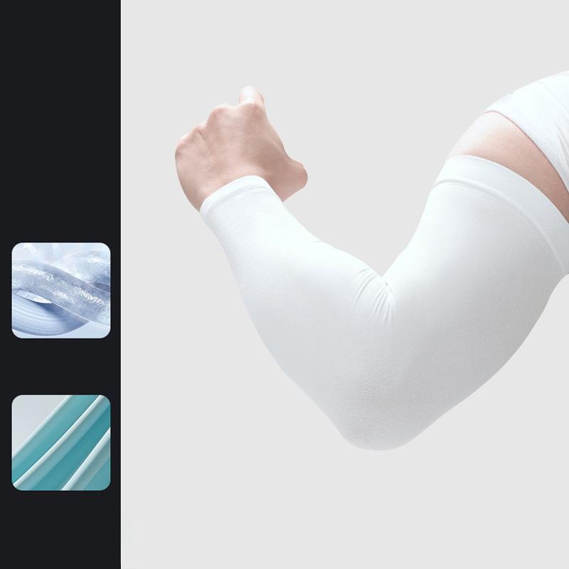 Рукава из ледяного шелка для женщин, летние, солнцезащитные, мужские, для рыбалки, велоспорта, дышащие, двухпальцевые, нескользящие, утепляющие рукава для вождения