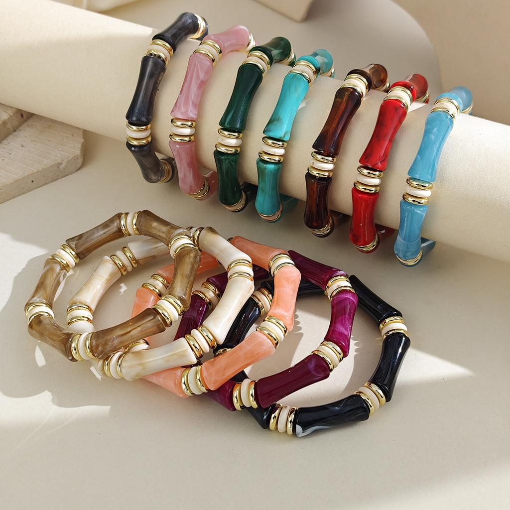 Color Smudging Elbow Joint Elevation Bracelet Bamboo Design Sense Simple Personality Medium Antique Bracelet