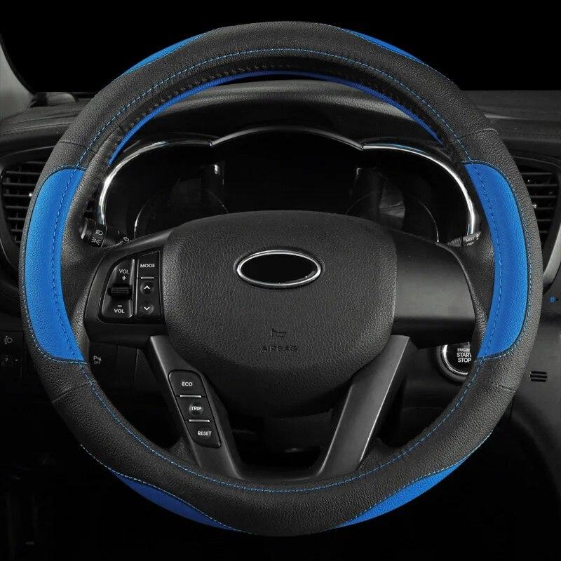 DERMAY Универсальный 38 см чехол на руль автомобиля из искусственной кожи для Ford focus 2 3 BMW e46 e39 Volkswagen Toyota Chevrolet cruze Opel