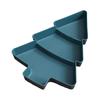 Christmas Tree Divided Snack Tray Plastic Serving Dish for Fruits Nuts Candy Stackable Food Platter for Holiday Parties Space-Saving Kitchen Organizer