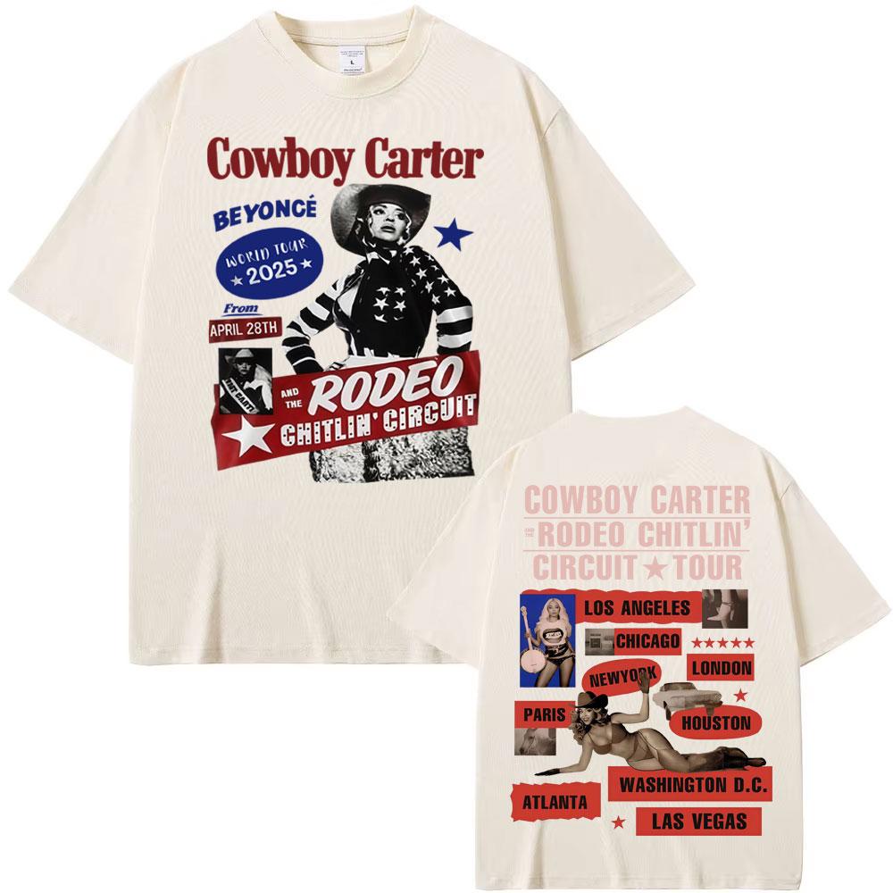 Beyonce Cowboy Carter Tour 2025 T Shirts Unisex Women Fashion Trending Streetwear Girl T Shirt Summer Pop Tops Short Sleeve Tshirt