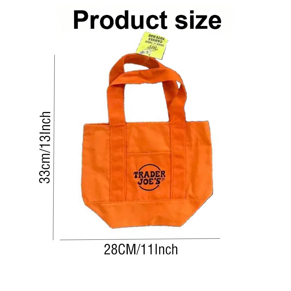 Официальная сумка-тоут Trader Joe's для Хэллоуина - Канвасная сумка для покупок с боковым карманом для продуктов - Тыквенная поляна