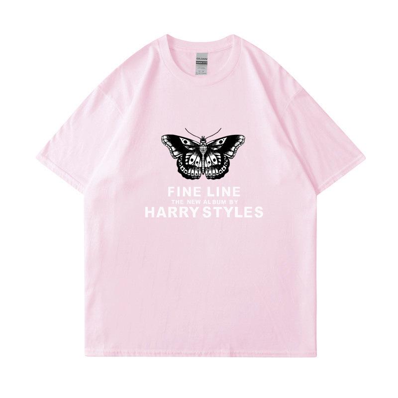 Harry Styles Women's Butterfly Printed T-shirt Summer Fashion Cotton Casual Top Women's Y2K Retro Street T-shirt Clothing