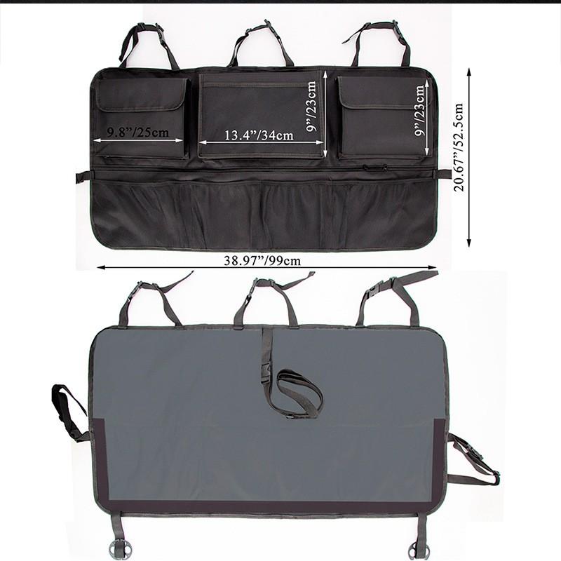 Rear Trunk Hanging Organizer SUV Car Backseat Storage Net Pouch Large Capacity Oxford Fabric Waterproof With Handle