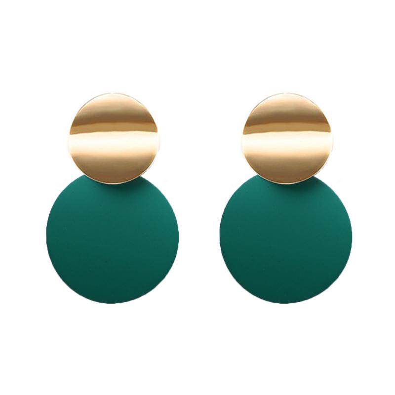 Round Sequin Dangle Earrings for Women Colorful Punk Metal Long Drop Earring Female Statement Bohemian Jewelry Gift