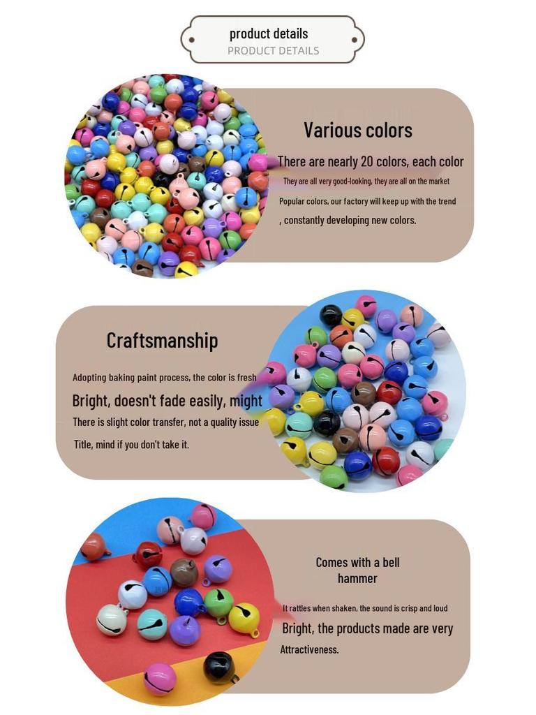 14 мм Леденцового цвета Окрашенные Колокольчики Брелок Аксессуары для DIY Рождественских Украшений и Ювелирных Изделий для Питомцев