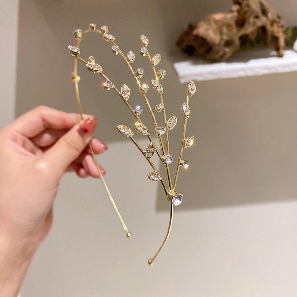 Sweet Hair Hoop Rhinestone Women Girls Star Headband Braided Tool Hollow Leaves Crystal Hairbands