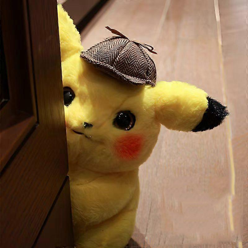 28CM Pikachu Plush Toy Detective Japan Movie Anime Toys Cute Stuffed Doll Gift