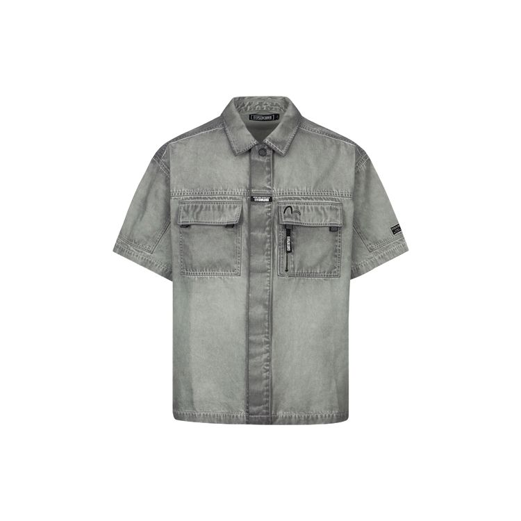 Evisu Рубашка с принтом из нескольких логотипов Мужские рубашки Светло-серый 2ESGNM3SS215RXCT