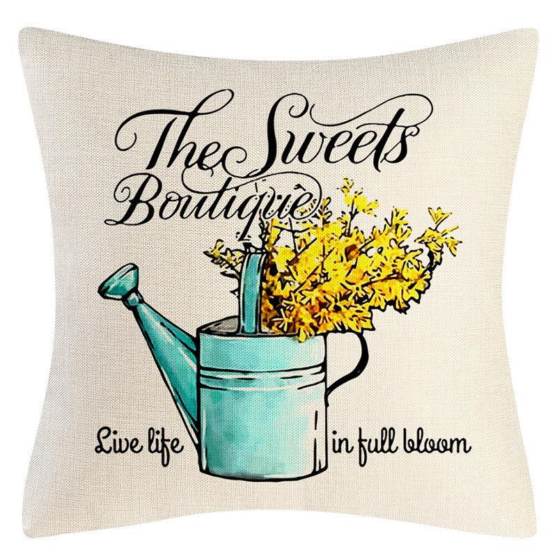 Pillow Cover Nordic Ins Pillow Summer Yellow Lemon Square Print Pillow Cover Cushion