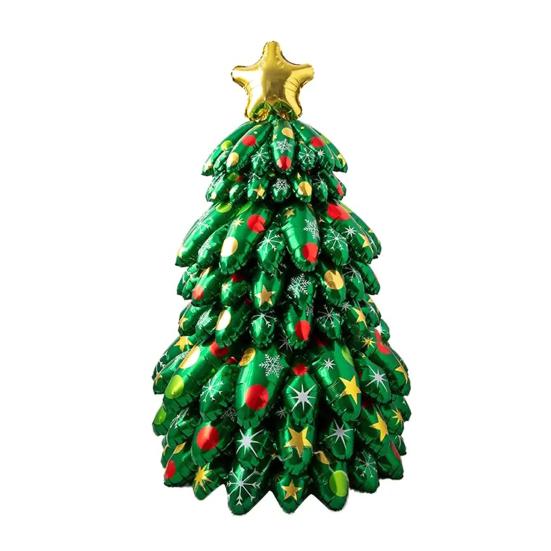Inflatable Christmas Tree 51 Inch Self-Standing Christmas Tree Foil Balloons for Xmas Party Decorations Photo Prop