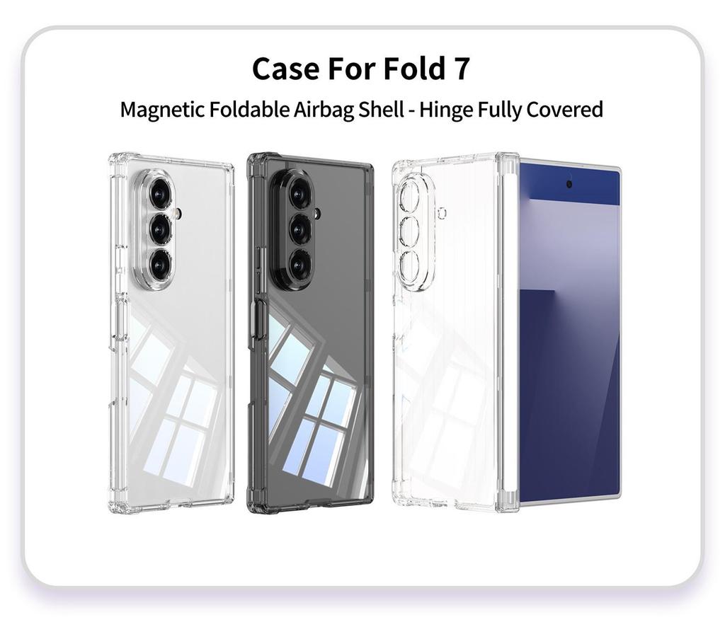 Магнитный чехол Samsung Z Fold7 Magsafe Ударопрочный Акриловый с Airbag для 6/7 Поколения